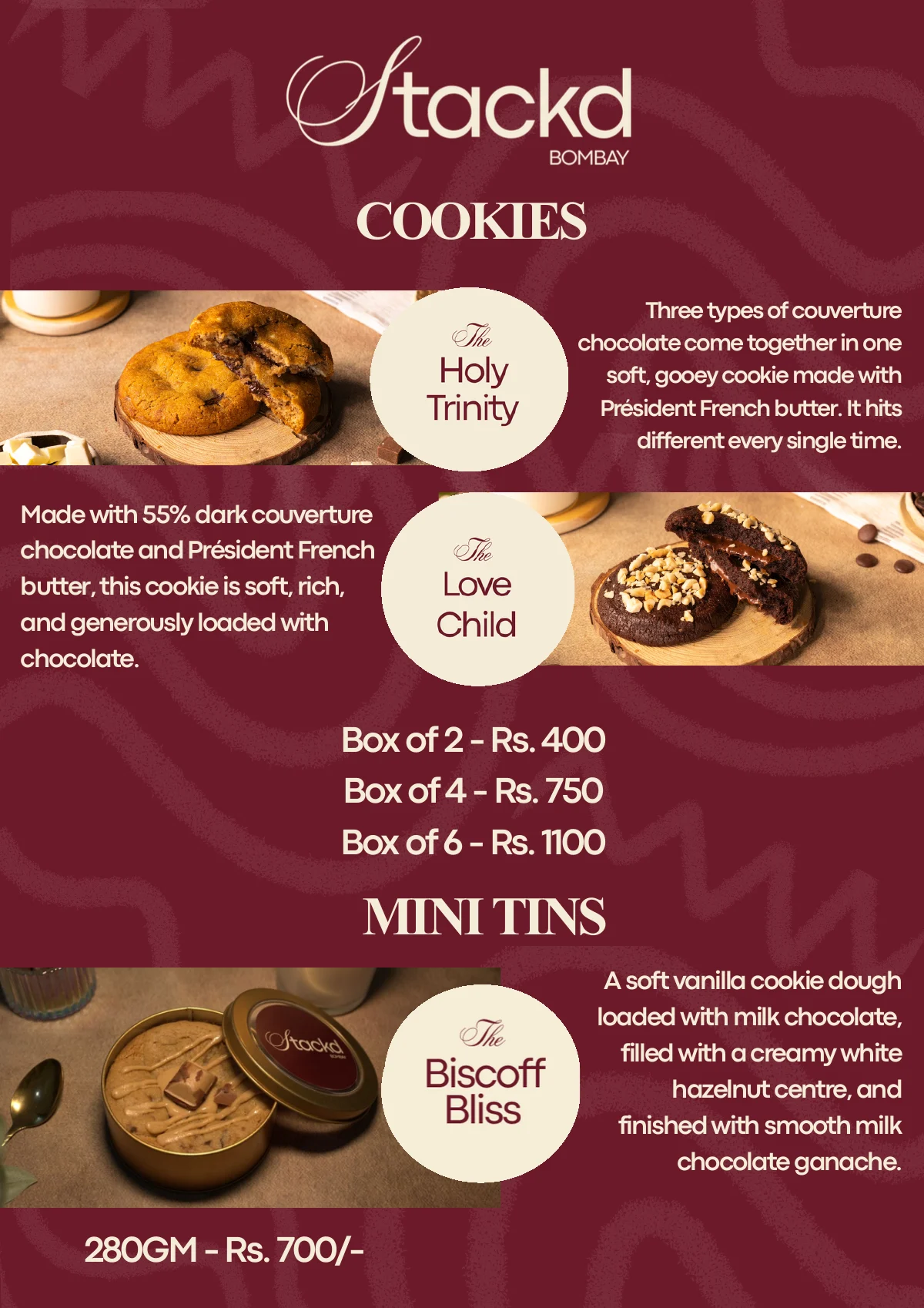 Stackd Bombay menu page 1